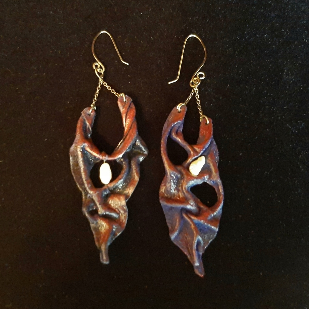 Leather & Pearl Earrings